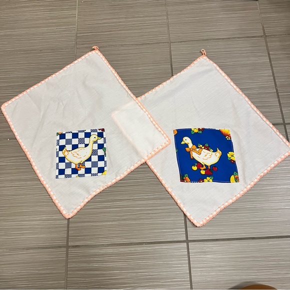 Set of Vintage Goose Geese Kitchen Tea Dish Display Towels - Picture 3 of 7